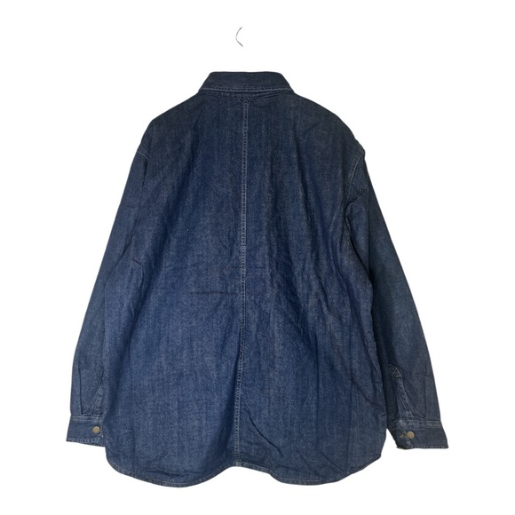 NWT Carhartt Men’s Relaxed Dit Denim Fleece Lined Snap-Front Shirt Jacket XL - Picture 3 of 17